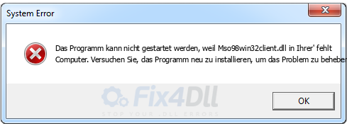 Mso98win32client.dll fehlt