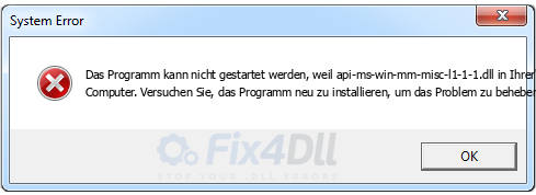 api-ms-win-mm-misc-l1-1-1.dll fehlt